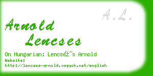 arnold lencses business card